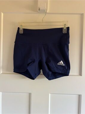 adidas Navy High-Waist Performance Shorts